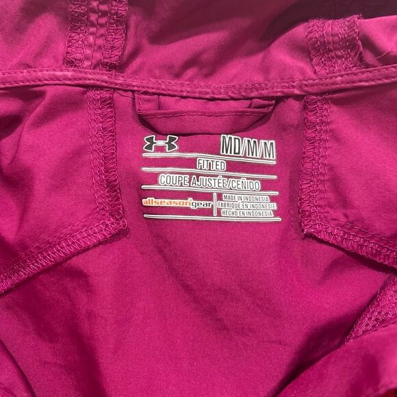 Under Armour Women’s Medium AllSeasonGear Hooded Jacket – Pink Fitted Windbreake - Picture 4 of 6